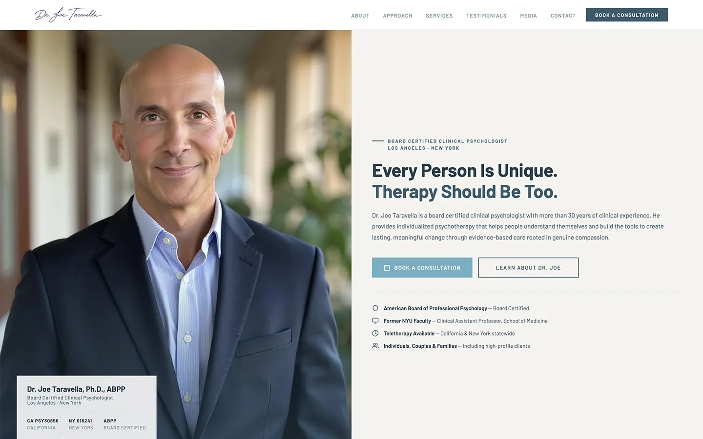 Dr. Joe Taravella homepage